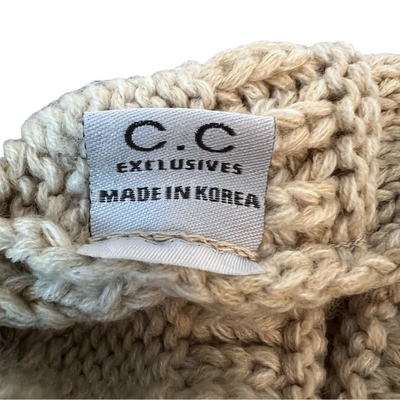C.C Chunky Soft Stretch Cable Knit Beanie. Price is for Qty 2 - Picture 6 of 7